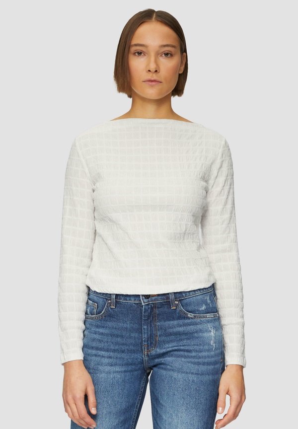 s.Oliver MIT STRUKTURMUSTER UND U AUSSCHNITT - Long sleeved top - ecru