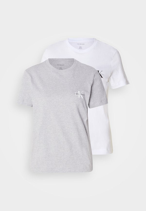 Calvin Klein Jeans MONOLOGO TEE 2 PACK - Basic T-shirt - heroic grey heather