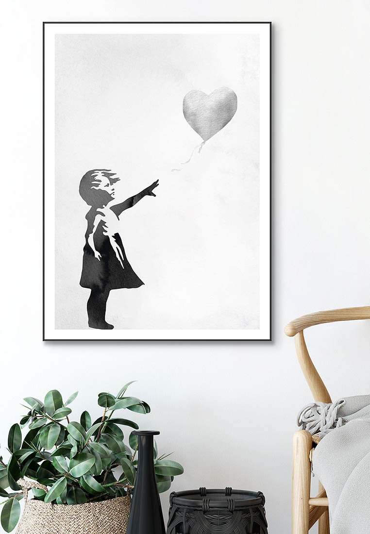 Orange Wallz GIRL WITH BALLOON