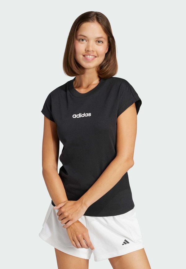 adidas Sportswear ESSENTIALS LINEAR - Basic T-shirt - black   white