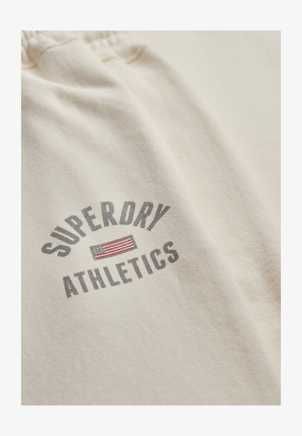 Superdry & Co ATHLETIC PRINT FLARE - Trousers - desert bone off white