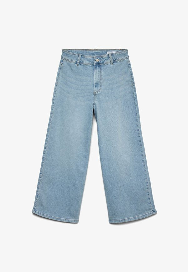 Vero Moda VMLARONE CROPPED - Wide Leg - light blue denim