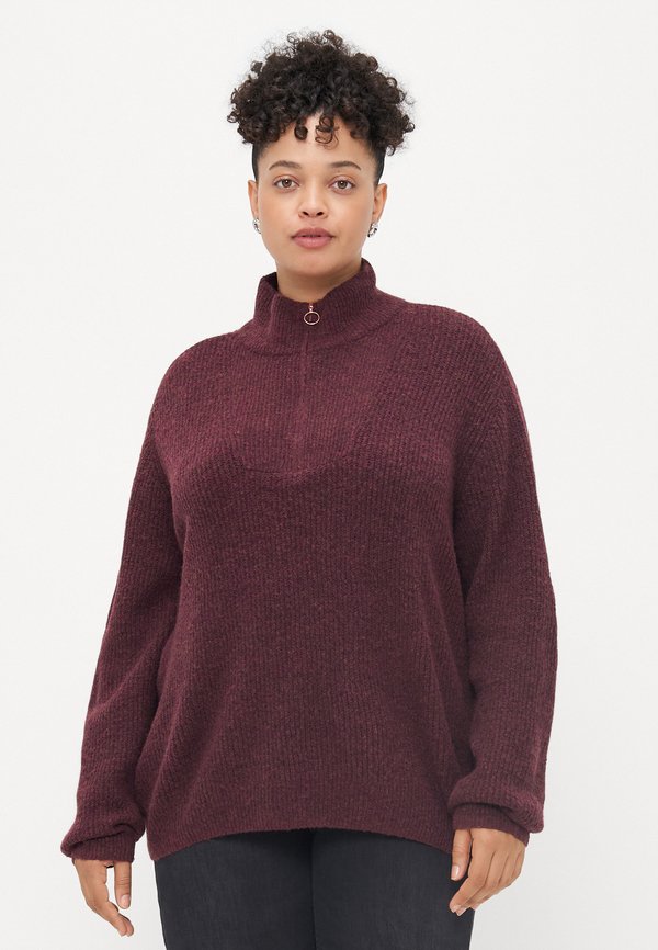 Vero Moda Curve Knitted VMCPLAZA Knitted - Jumper - winetasting melange