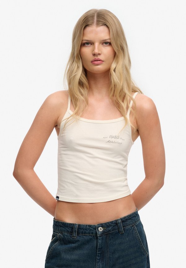 Superdry & Co ATHLETICS ESSENTIALS CAMI  - Top - desert bone off white