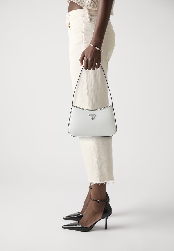 Guess ARNELA TOP ZIP SHOULDER BAG - Handbag - white
