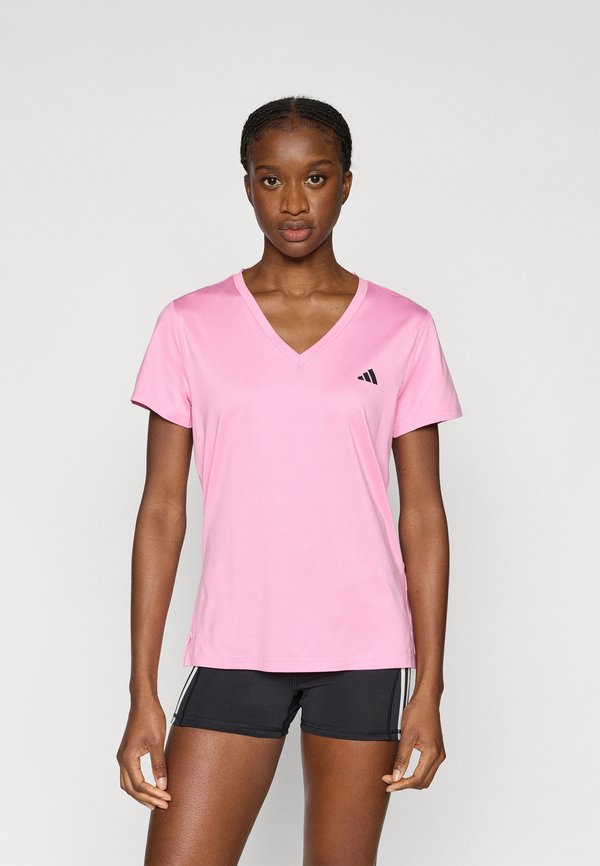 adidas Performance WORKOUT ESSENTIALS V NECK - Sports T-shirt - tropic bloom
