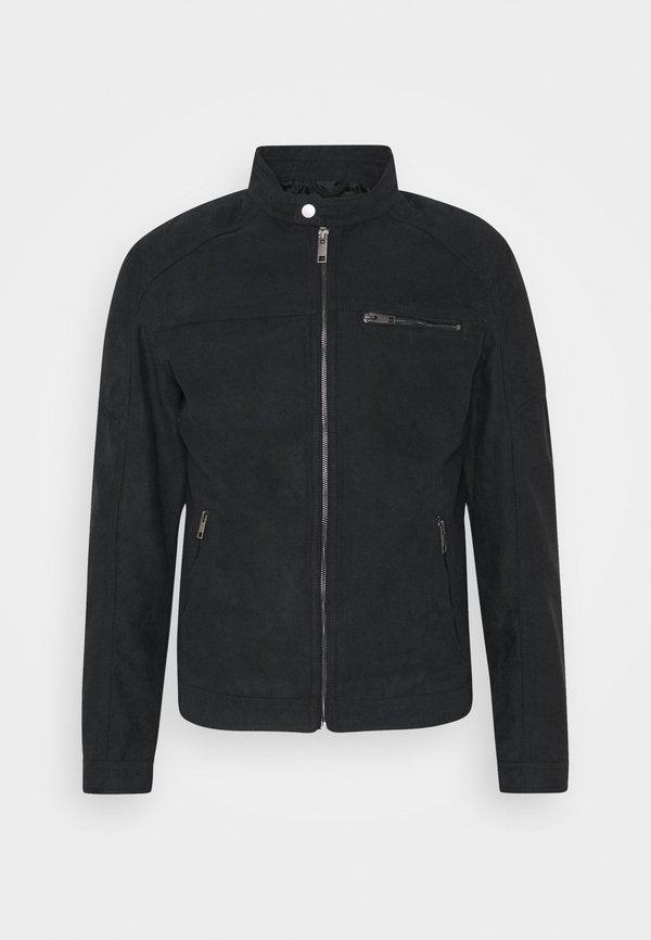 Jack & Jones EROCKY BIKER REGULAR FIT - Faux leather jacket - jet black
