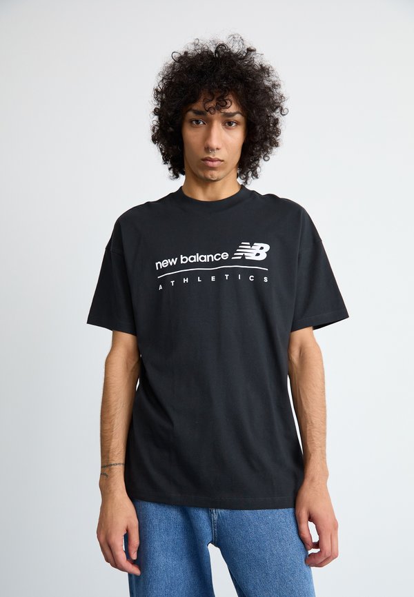 New Balance LINEAR GRAPHIC  - Print T-shirt - black