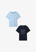 TOM TAILOR 2ER-SET RUNDHALS KURZARM - Print T-shirt - hellblau