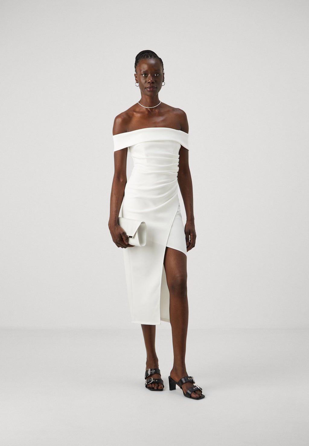 WAL G TALL WEDDING VINCENZO ROUCHED MIDI