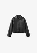 Mango ADULT - Faux leather jacket - black