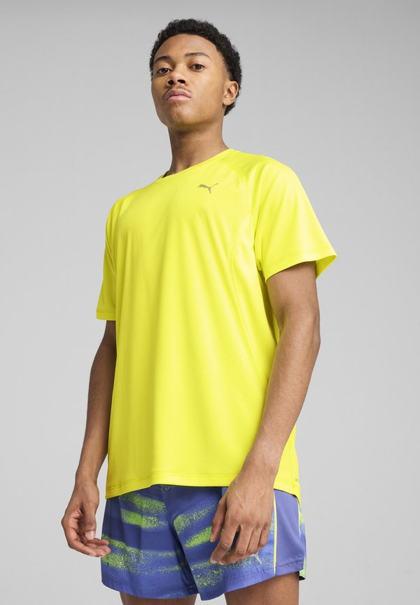 Puma M RUN VELOCITY TEE - Sports T-shirt - lemon sherbert