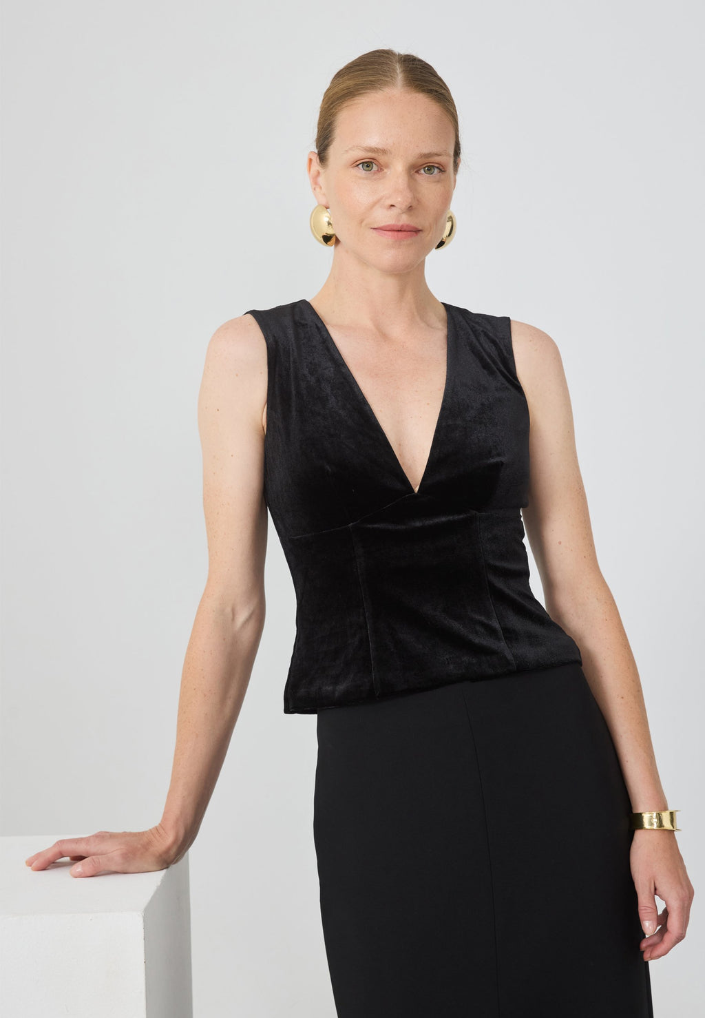 Anna Field BLACK VELVET TOP