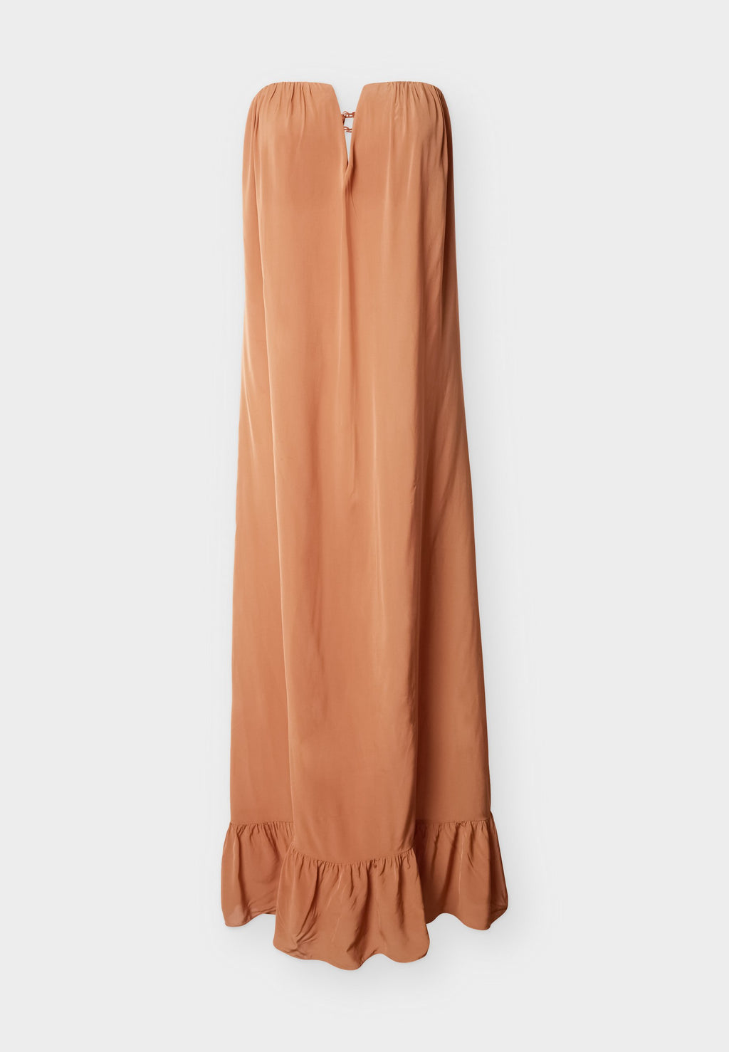 ADRIANA DEGREAS SOLID STRAPLESS LONG DRESS