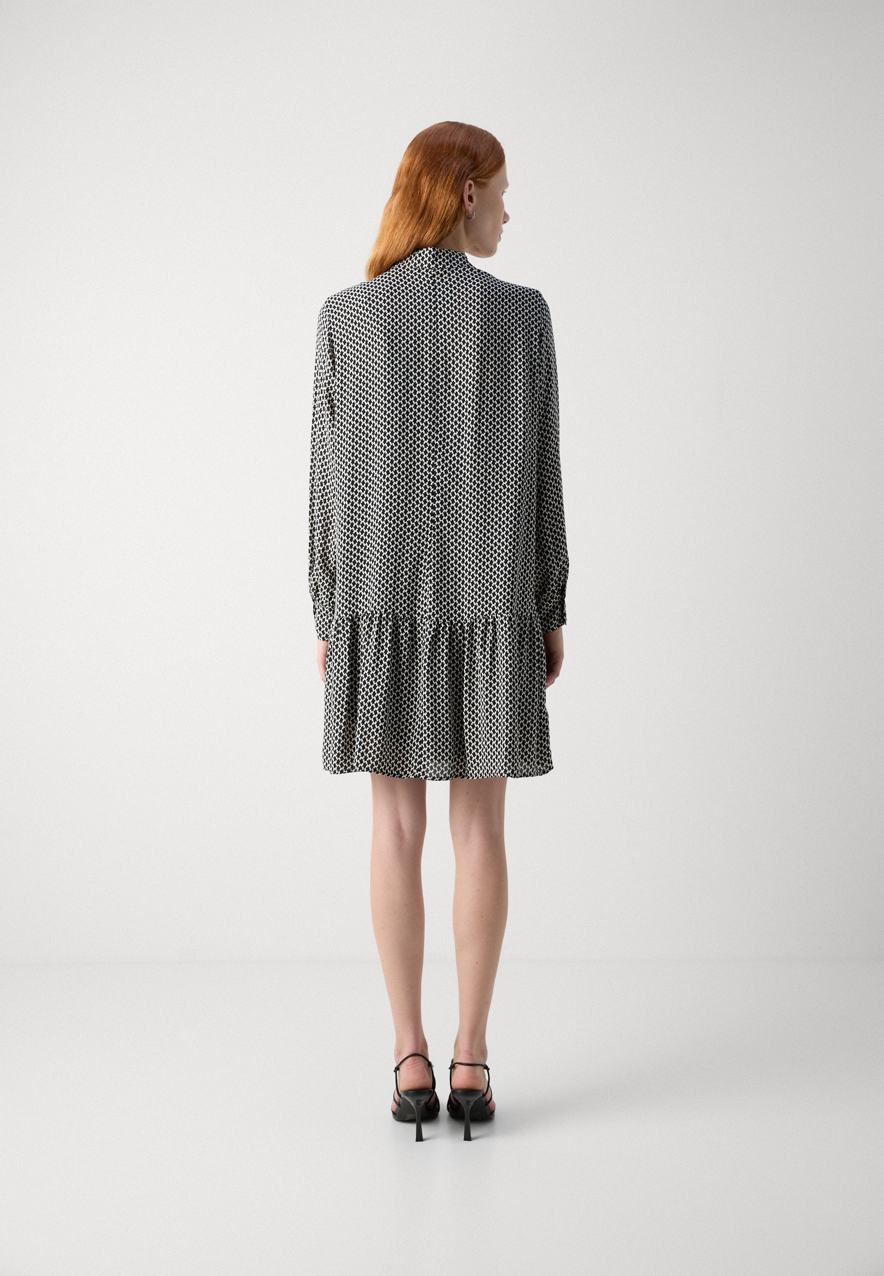Marc O'Polo DRESS A-SHAPE SHIRT STYLE VOLANT SKIRT LONG SLEEVE KENT COLLAR