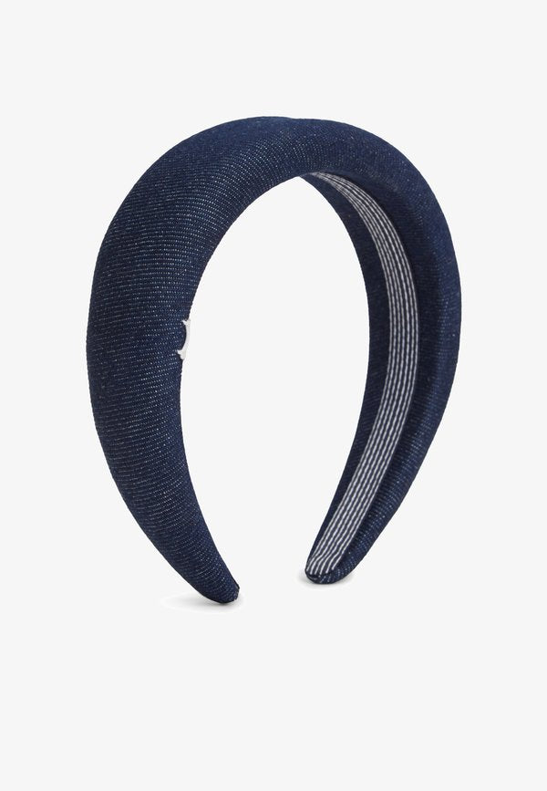 Tommy Hilfiger DENIM LOGO PADDED HEADBAND - Hair styling accessory - dark-blue denim
