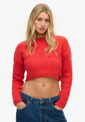 Superdry & Co VINTAGE TEXTURED CROP - Jumper - fire sky orange