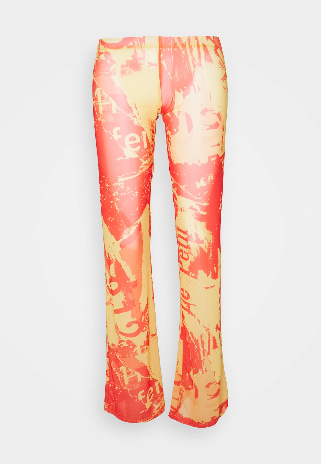 Jaded London BOOTCUT TROUSER TONAL MAGAZINE PRINT