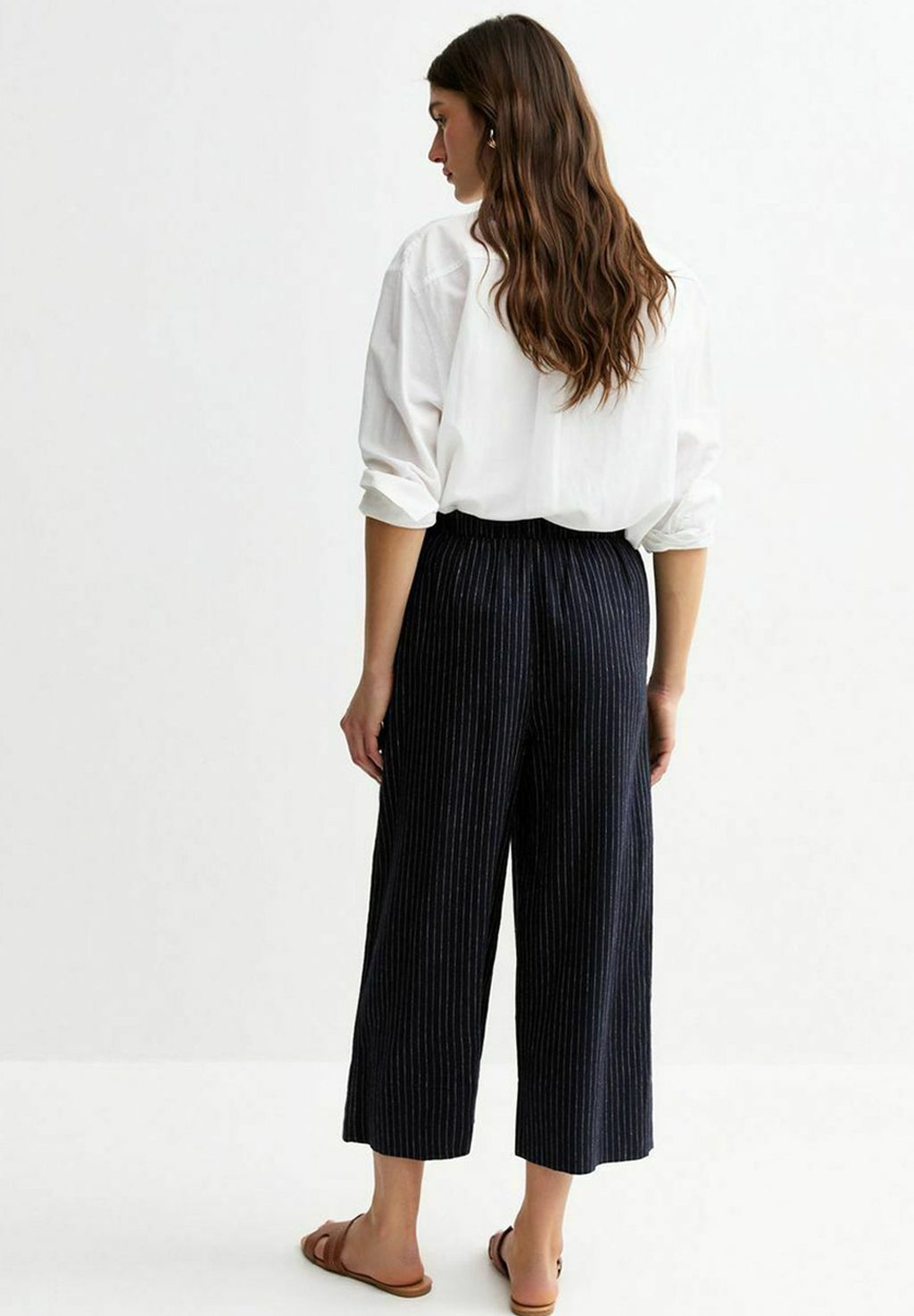 New Look STRIPED LINEN CROPPED