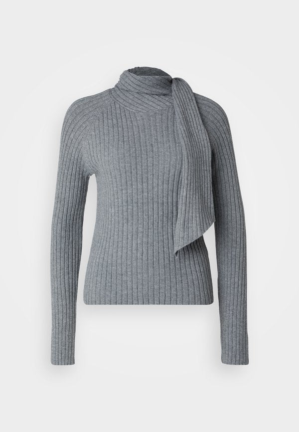Vero Moda Tall VMZOEY WRAP NECK PULLOVER  - Jumper - medium grey melange