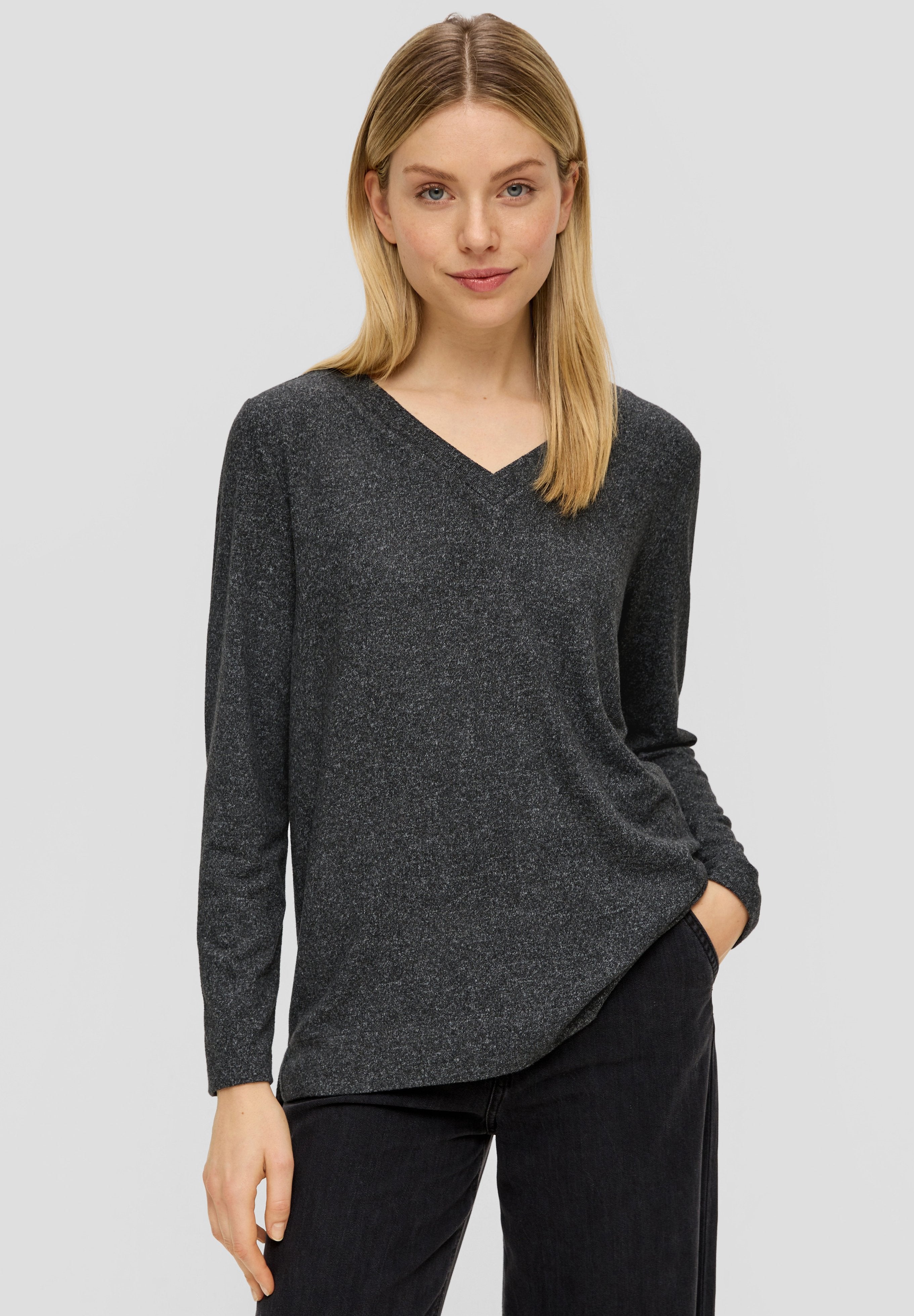 s.Oliver LONGSLEEVE AUS VISKOSEMIX