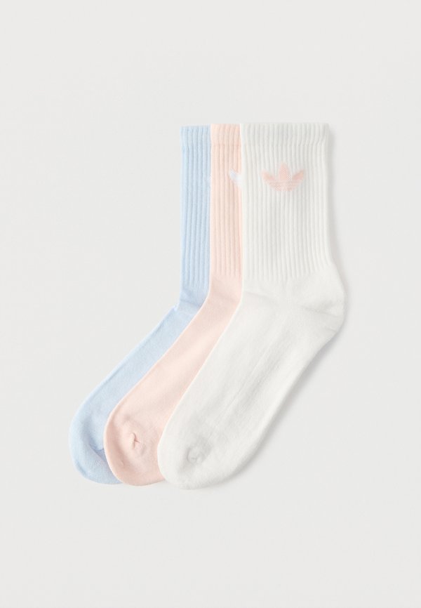 adidas Originals UNISEX 3 PACK - Socks - white/crystal sky/sandy pink