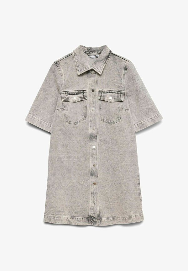 Vero Moda Denim VMFENJA Short - Denim dress - light grey denim