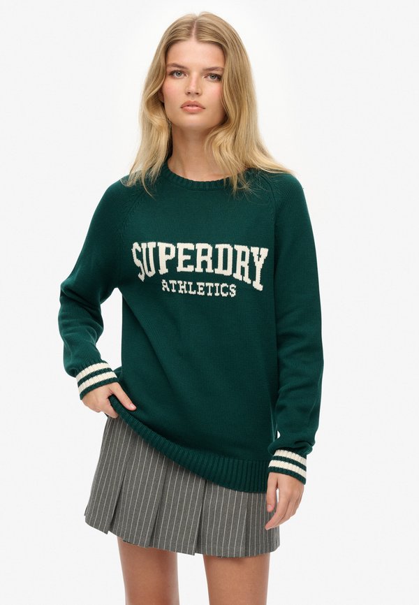 Superdry & Co SLOUCHY INTARSIA GRAPHIC - Jumper - darkest pine green