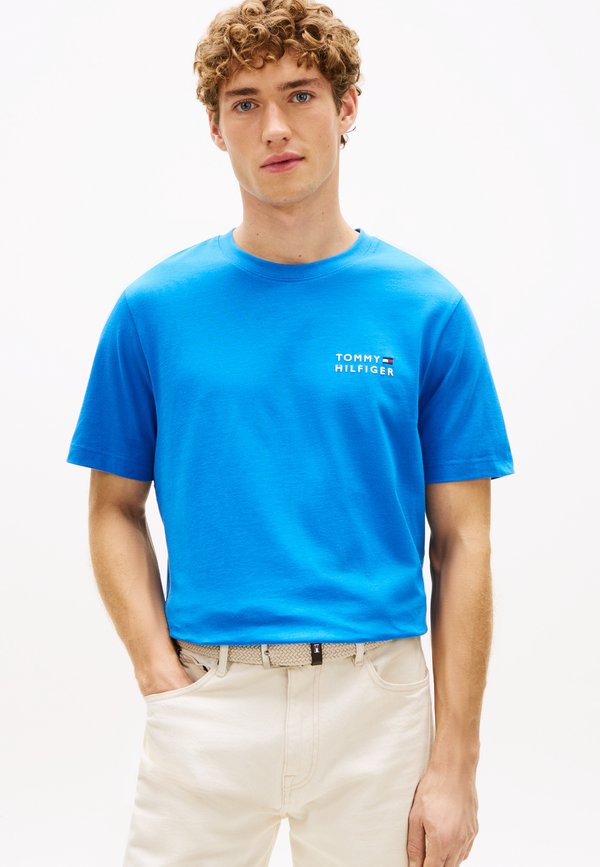 Tommy Hilfiger LOGO EMBROIDERY JERSEY CREW NECK T-SHIRT - Print T-shirt - blue orbit