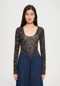 Fiorucci ANIMALIER PRINT SCOOP NECK