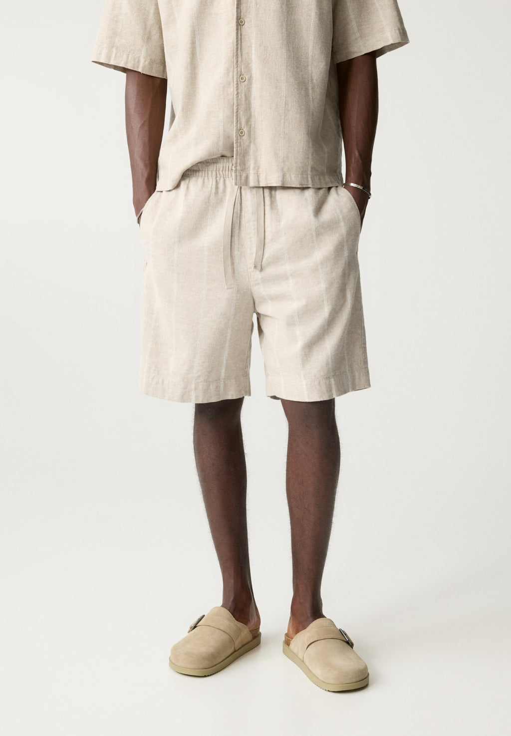 PULL&BEAR LINEN BLEND BERMUDA
