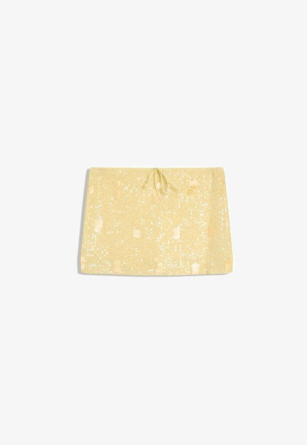 Bershka SKIRT - Mini skirt - light yellow