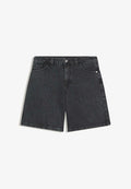 Bershka BAGGY - Denim shorts - black
