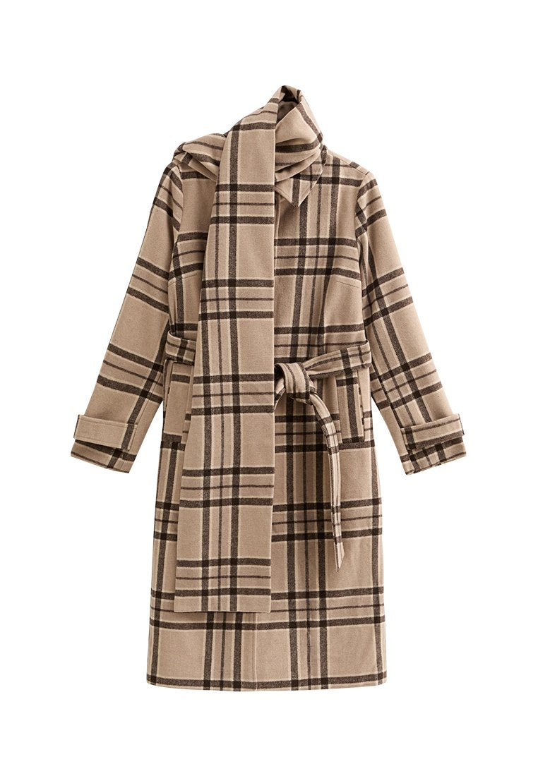 New Look CHECKED COLLARED MATCHING SCARF