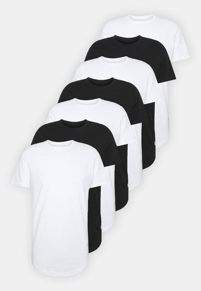 Jack & Jones JJENOA TEE CREW NECK 7 PACK - Basic T-shirt - white/black