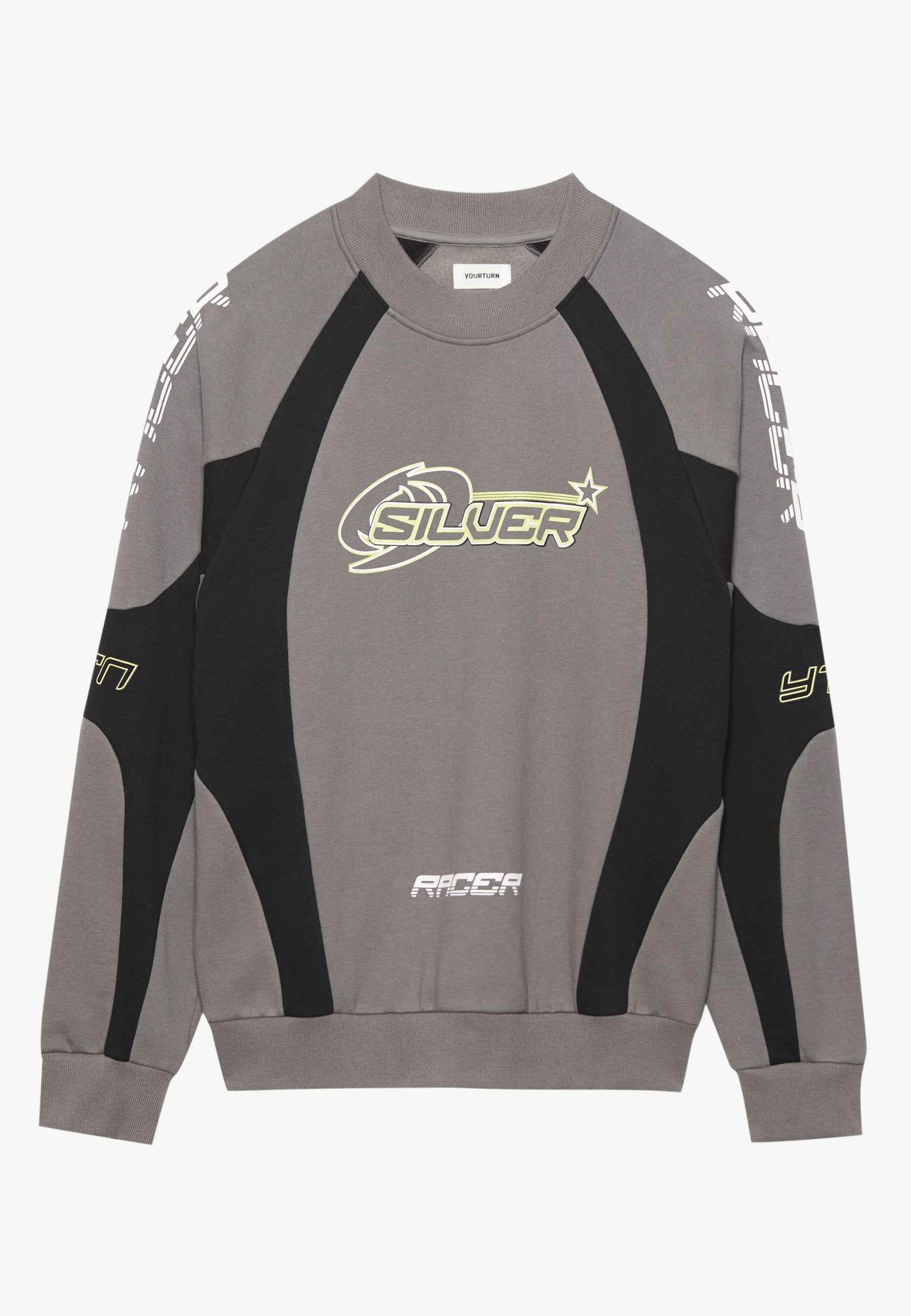 YOURTURN SILVER RACER CREW OVERSIZED UNISEX
