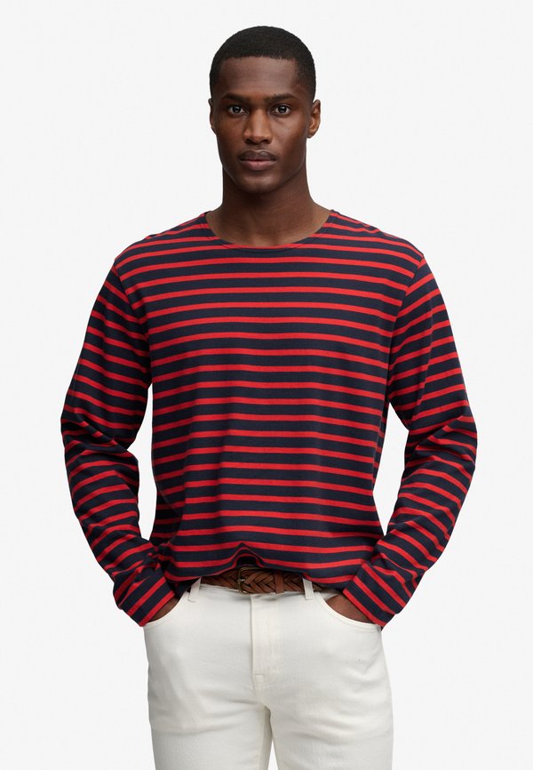 Superdry & Co SUPERDRY THE MERCHANT STORE - STRIPE LONG SLEEVE TOP.. - Long sleeved top - french navy red stripe
