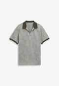 TOM TAILOR Polo shirt - green leaf jacquard design