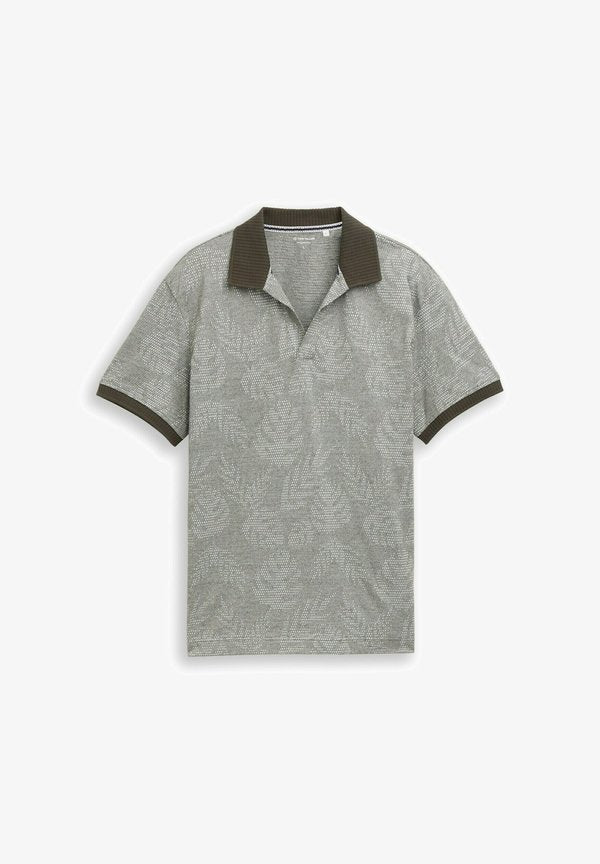 TOM TAILOR Polo shirt - green leaf jacquard design