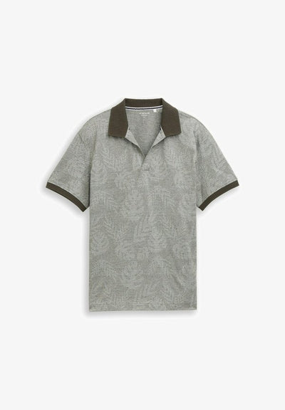 TOM TAILOR Polo shirt - green leaf jacquard design