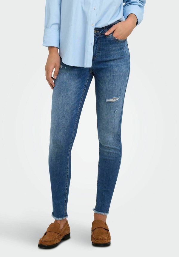 ONLY SKINNY FIT JEANS ONLWAUW MID WAIST SKINNY FIT JEANS - Slim fit jeans - medium blue denim