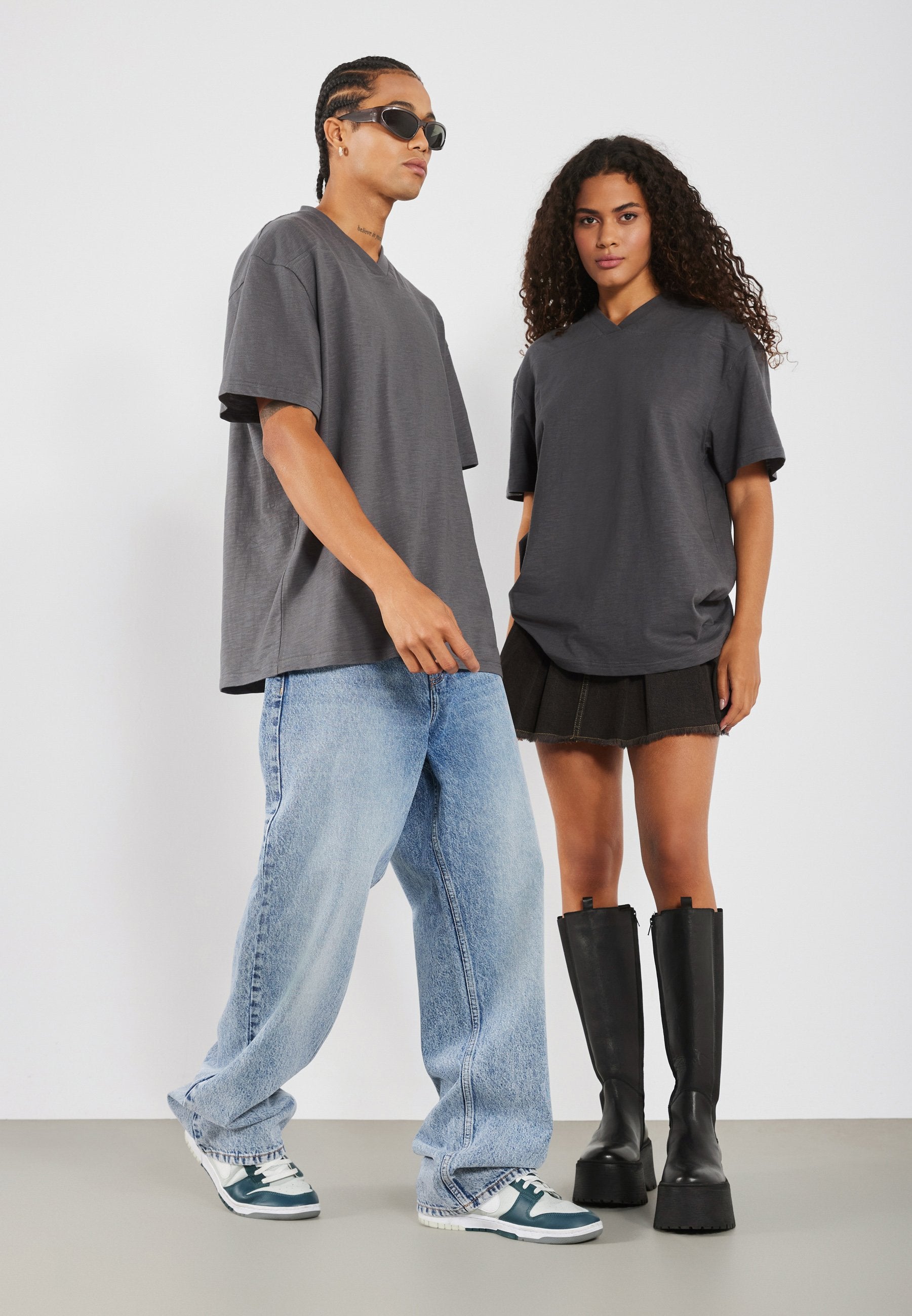 YOURTURN OVERSIZED FIT V NECK