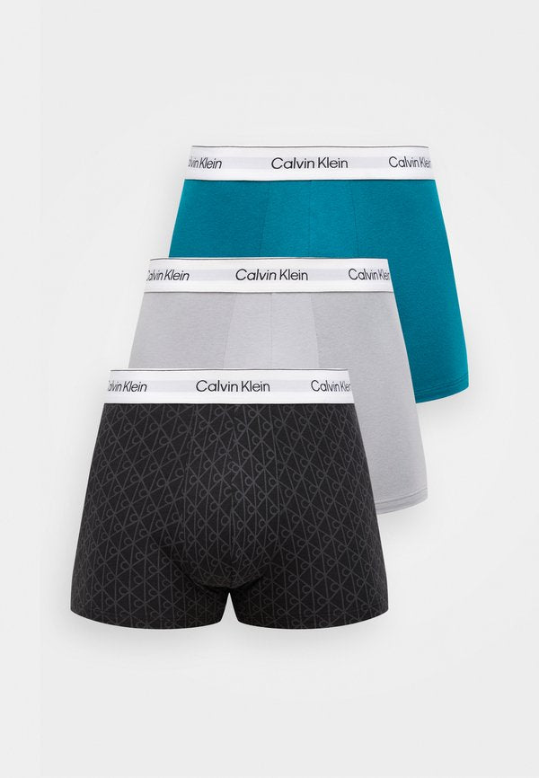Calvin Klein Underwear TRUNK 3 PACK ICON COTTON STRETCH - Trunks - sleet/black/ashford