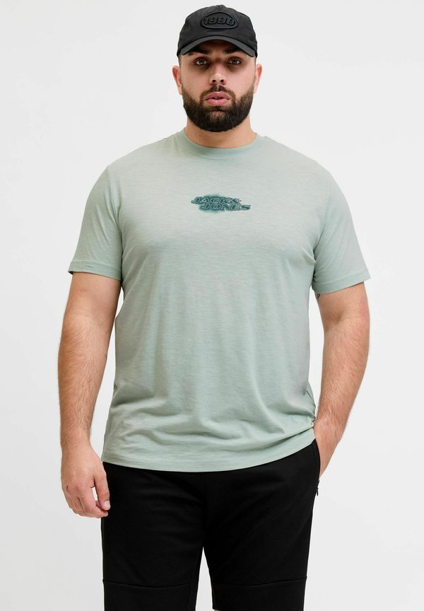 Jack & Jones Plus Size - Print T-shirt - aqua gray