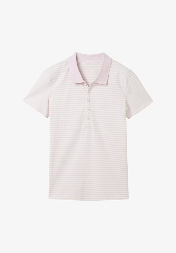 TOM TAILOR Polo shirt - rose offwhite stripe