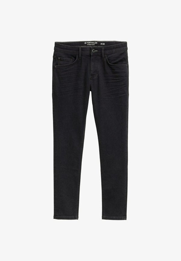 TOM TAILOR TTTROY SLIM FIT - Slim fit jeans - clean rinsed black denim