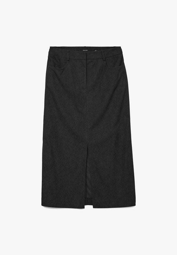 Vero Moda VMVILJA Corduroy High waist Midi - A-line skirt - black