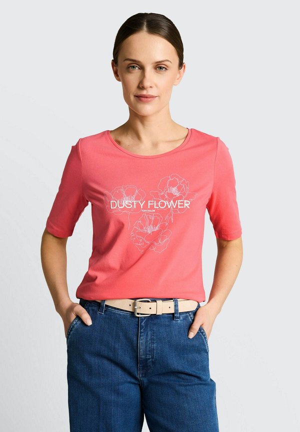 TOM TAILOR T-SHIRT CREW NECK WITH PRINT - Print T-shirt - soft coral pink