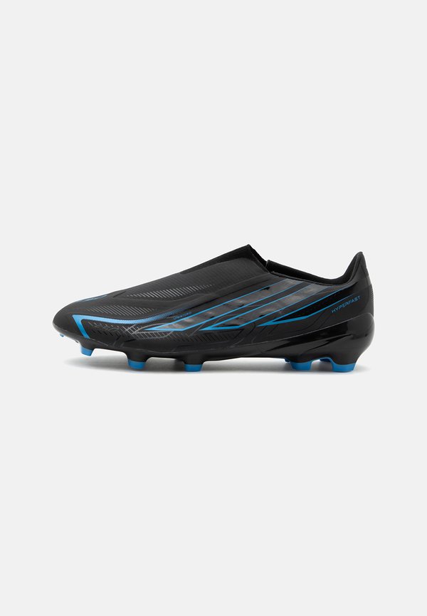 adidas Performance F50 HYPERFAST LEAGUE LACELESS FIRM GROUND UNISEX - Firm-ground football boots - core black/lucid ray blue