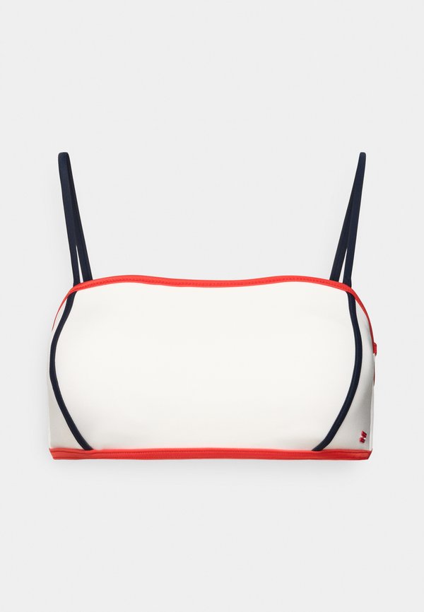 Tommy Hilfiger CLASSIC SIGNATURE TRIM BANDEAU BIKINI TOP - Bikini top - ecru